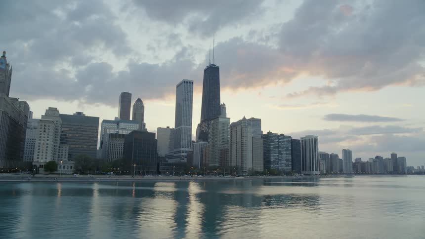 Aerial view of Chicago from the lake