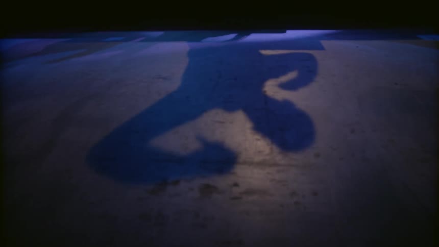 Shadow of a singer competing on stage
