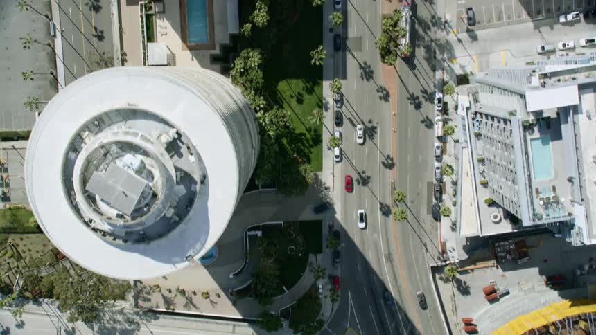 Birds eye view of the city highway