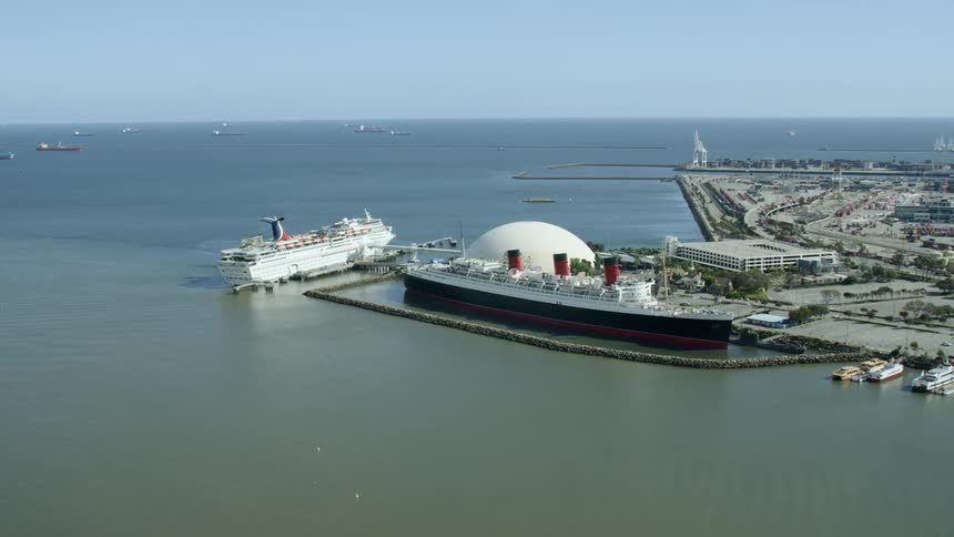 Queen Mary in Long Beach Harbor