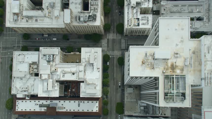 Empty deserted streets in Downtown Los Angeles during COVID-19