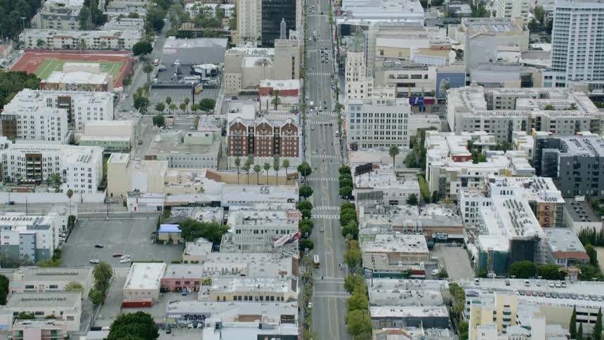 A built up urban area viewed from above