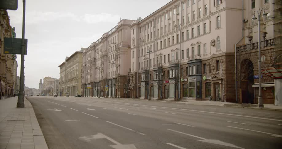 Empty city street at day