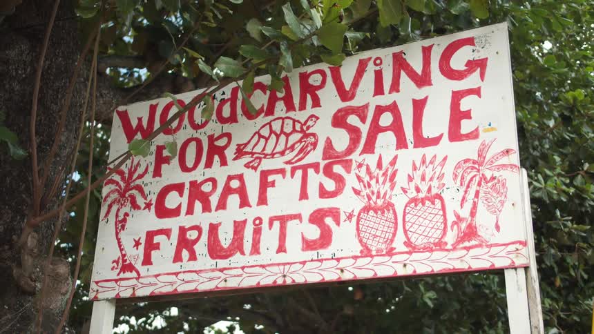 A sign advertising sale items