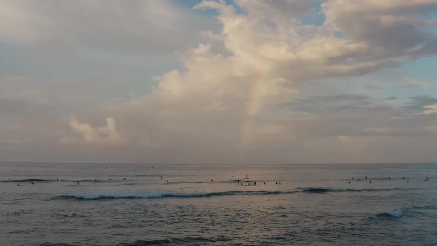Rainbow over the ocean