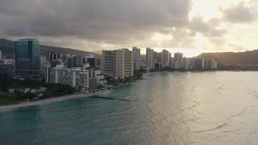 Buildings on the shoreline