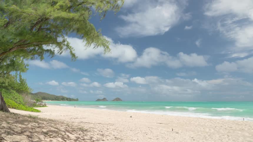 Timelapse of tropical beach at day