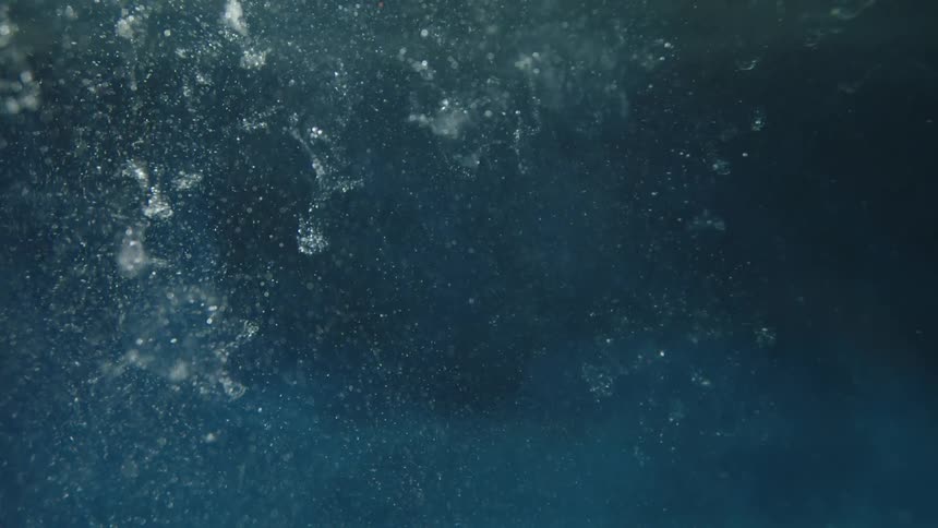 Small air bubbles go down in the water