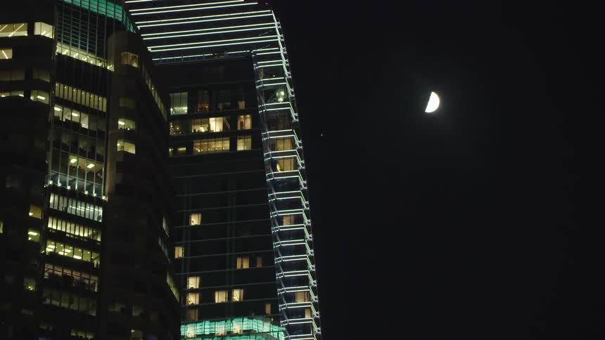 Skyscrapers at night