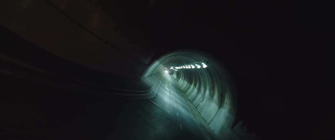 Driving through inner city tunnel
