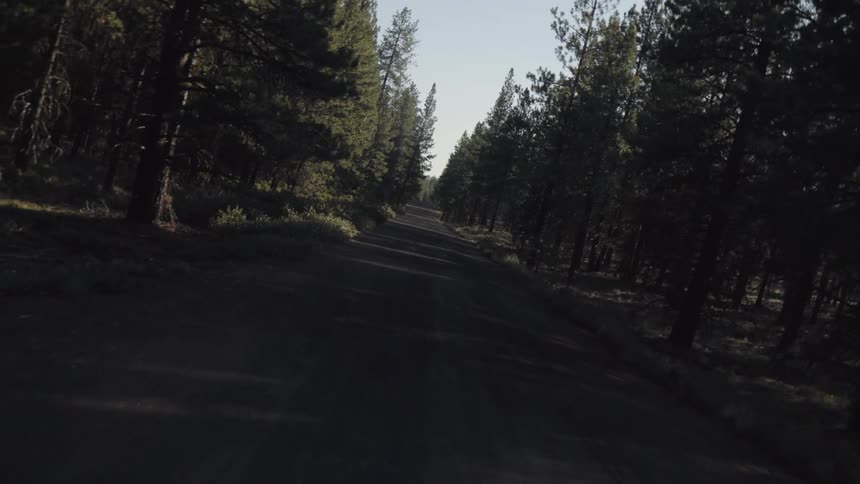 The dirt road is empty