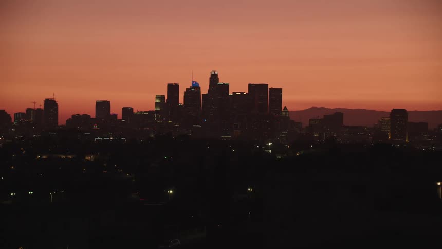 The red sky above the city