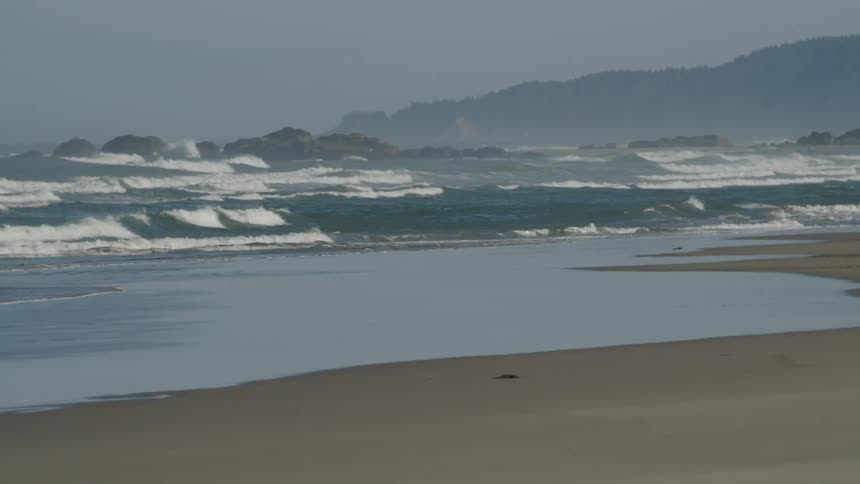 Waves on a sandy beach