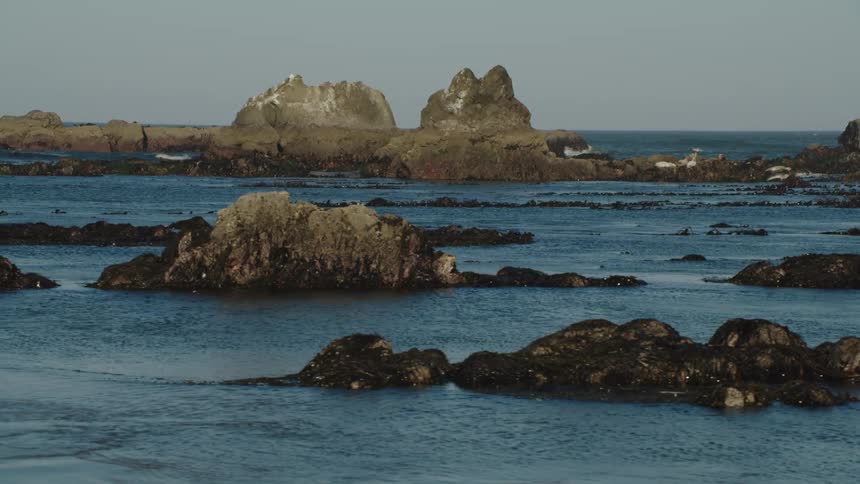 Rock formations in the ocean just off the coast