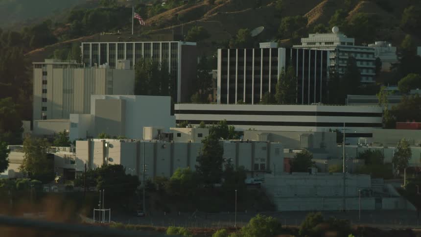 Large office buildings in valley