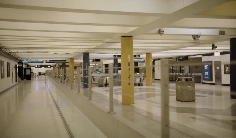 An empty airline terminal