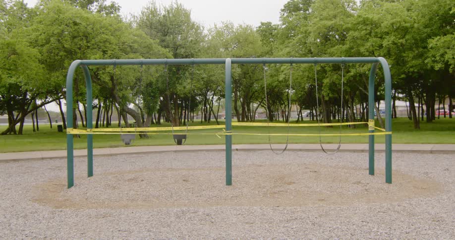 Closed playground as a precaution due to corona virus in the public park