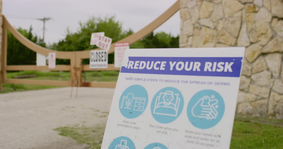 Signs posted outside a closed up public park