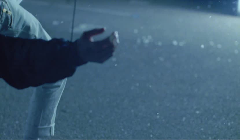 A man is held up by rope