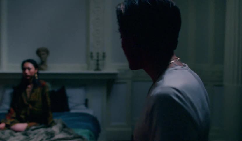 Couple arguing in a luxurious room