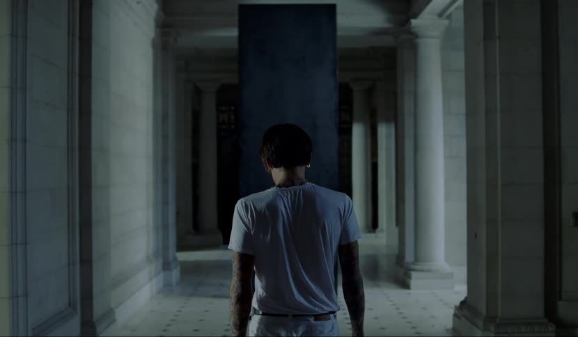 A man walk in the corridor