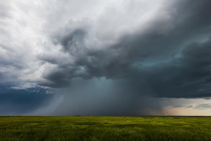 Rain and hail dump over the prairies