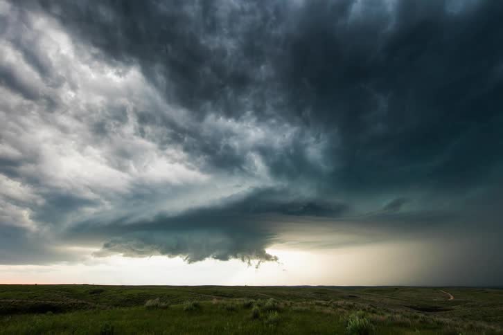 Supercell with wall cloud