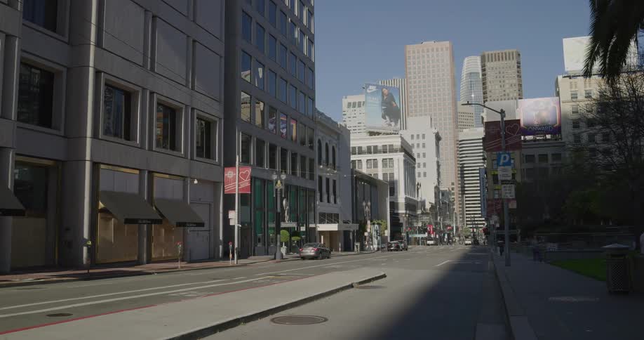A city street is empty