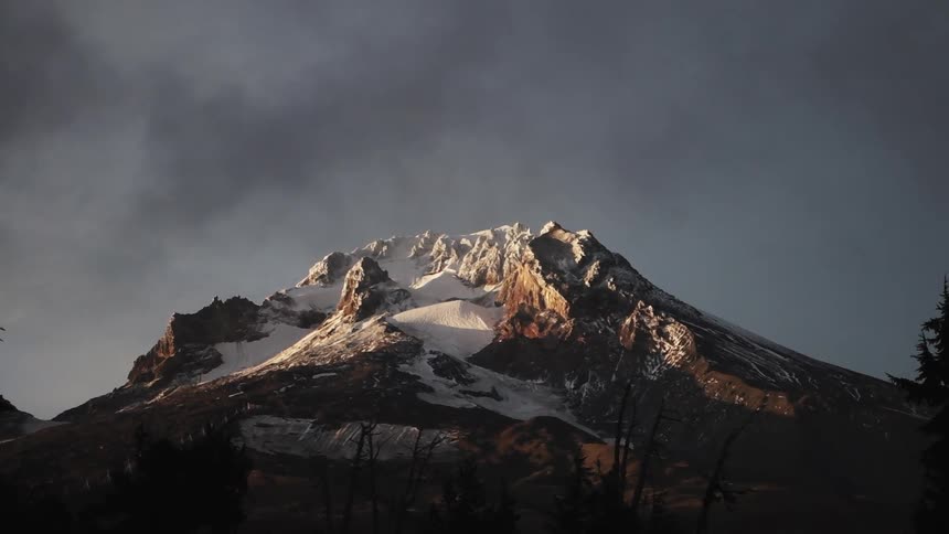 View of a mountain cap covered in snow