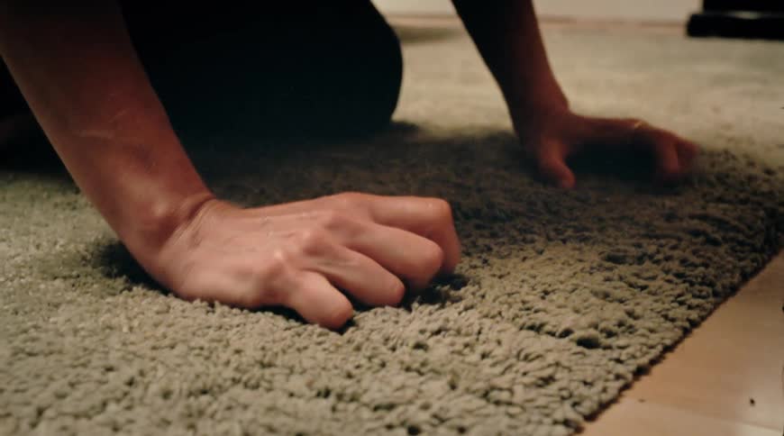 A person grabbing at carpet