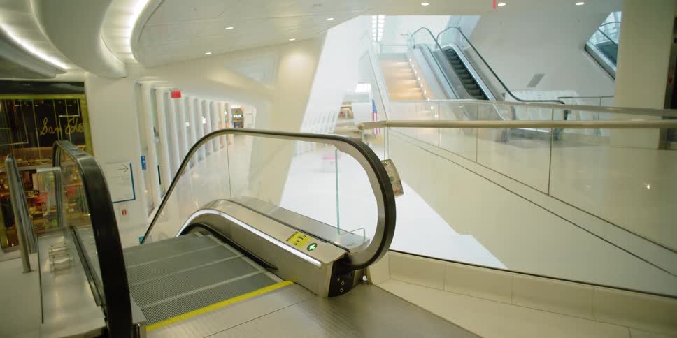 Escalators in an empty store