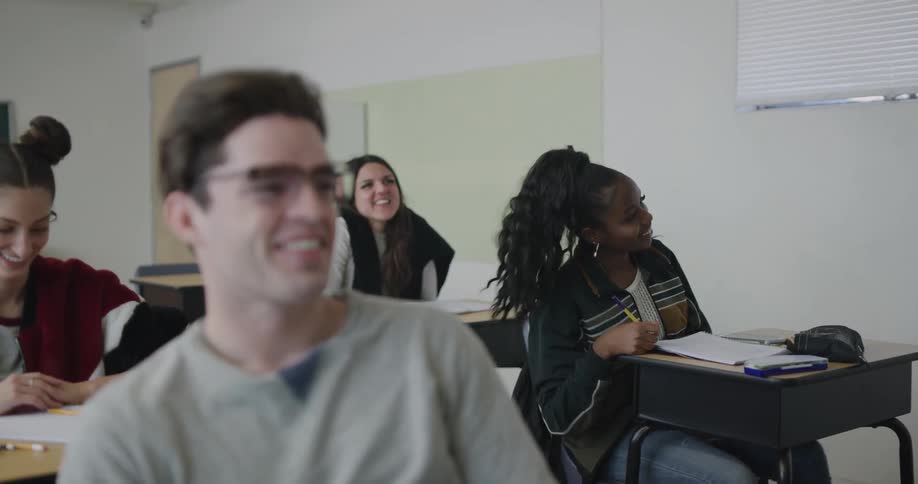 Students are in a classroom