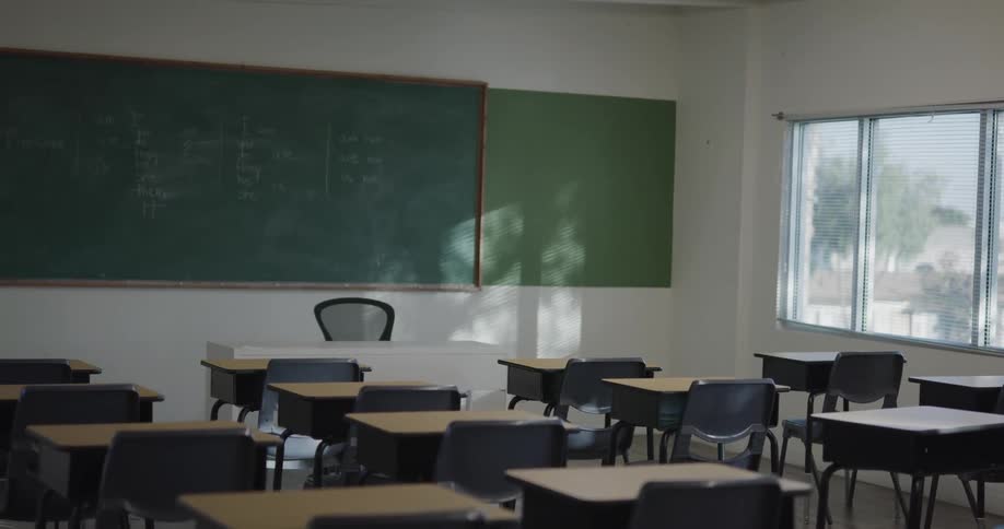 Empty classroom during daylight