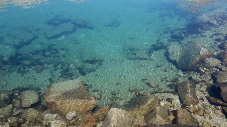 Shallow blue water
