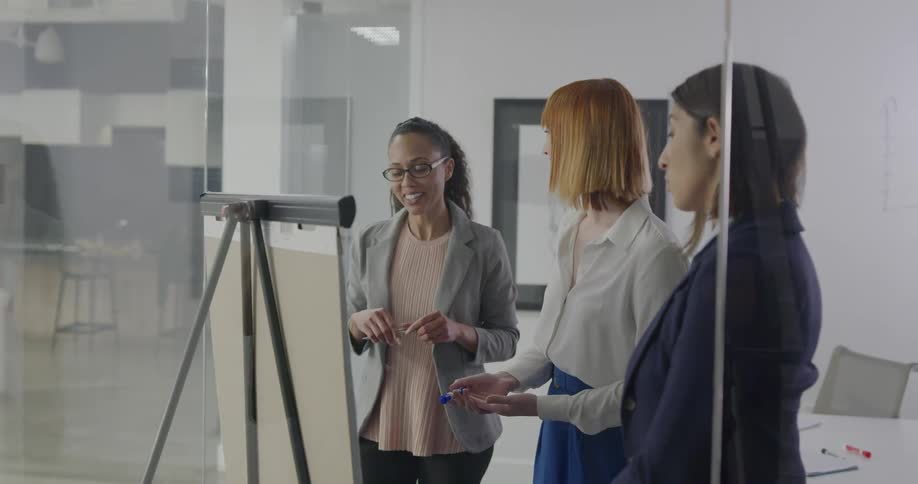 Businesswomen conduct a business meeting in the office