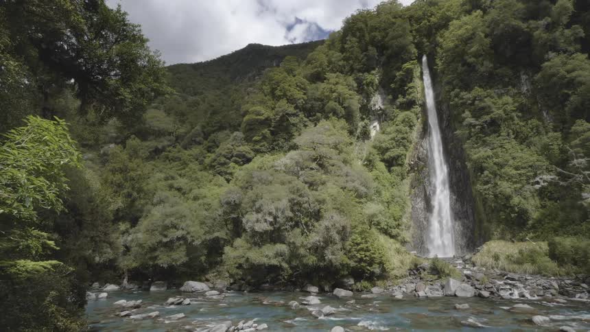 Static shot of a waterfall