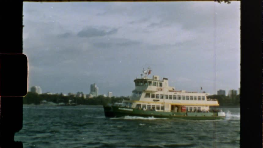 Big boat sails across the river