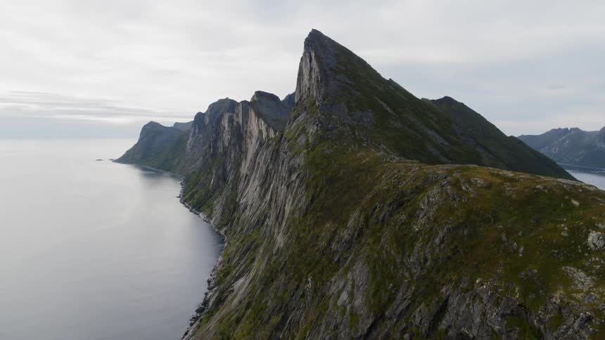 Aerial view Norwegian cliffs