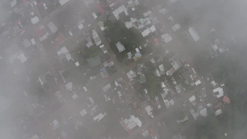 San Salvador through the clouds