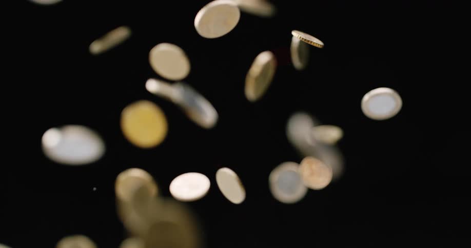 Coins fly into the air