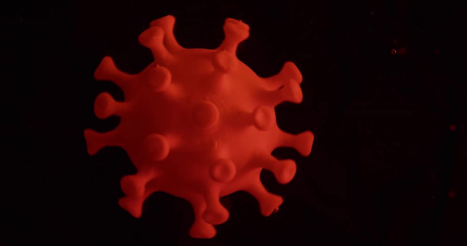 A close up of a virus model