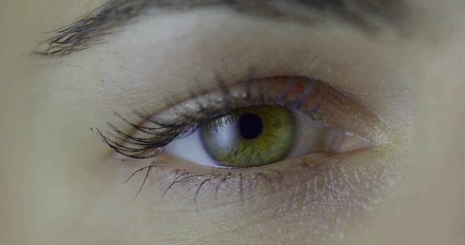 A womans eye blinking