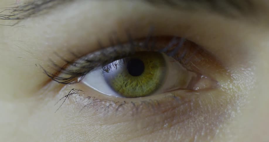 A persons eye is displayed