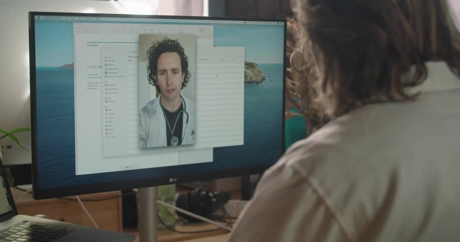 Two doctors on a video call