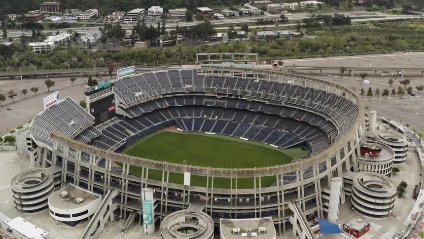 The view into a stadium