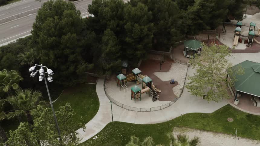 The playground is empty during the day