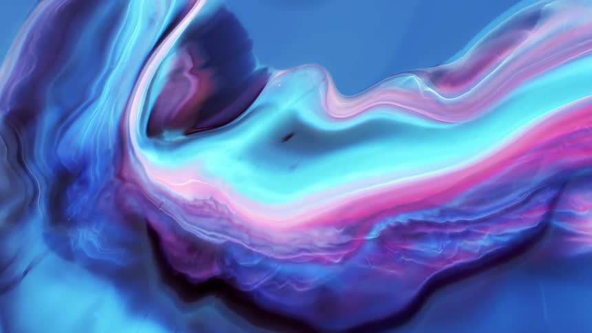 Colorful ink waves floating in liquid surface like an abstract cloud