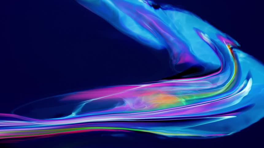 Light blue curve mixed with other colors on a dark blue background