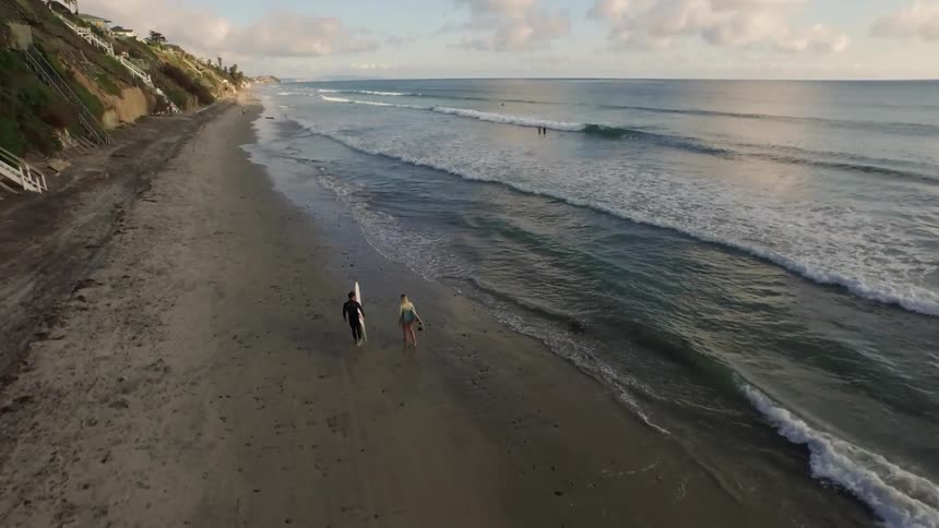 Friends Surfing