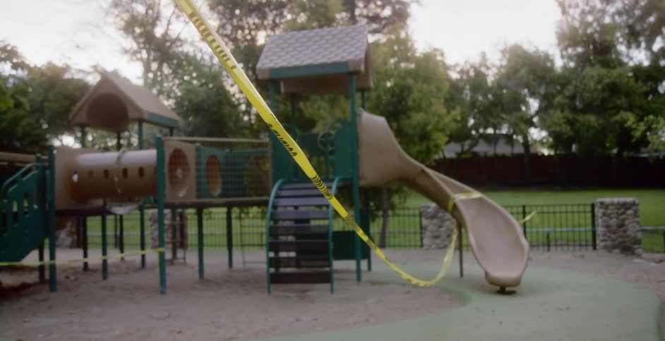 Closed playground during pandemic